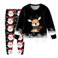 thumbnail image 1 of Staki Kids Christmas Pjs Toddler Boy Christmas Outfit - Kids Long Sleeve Xmas Winter Pajama Set(Black,7Y), 1 of 6