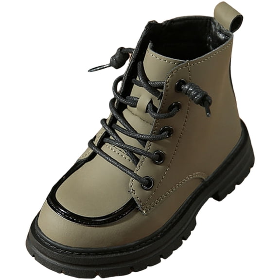 Staki Kids Classic Zipper Waterproof Comfort Work Boot for Toddler/Little Kid/Big Kid Ankle Boots for Boys(Army Green,12 Little Kid)