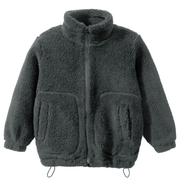 Staki Kids Fleece Jacket Jackets for Girls Zip up Hoodie for Toddler Girl Kids Sweatshirt Clothes Cotton Lightweight Outerwear Top Fall(4-5 Years,Dark Gray)
