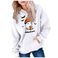 thumbnail image 1 of Staki Kids Girl Hooded Sweatshirt Graphic Letter Print Halloween Shirt Long Sleeve Pullover Tops(White,13-14 Years), 1 of 6