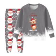 thumbnail image 1 of Staki Kids Holiday Pajamas Toddler Boy Christmas Outfit - Kids Long Sleeve Xmas Winter Pajama Set(Gray,6Y), 1 of 5