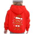 thumbnail image 1 of Staki Kids Hooded Sweatshirt with Christmas Graphic Long Sleeve Casual Loose Fit Pullover for Girls Christmas Sweatshirt for Girls(Red,4-5 Years), 1 of 7
