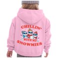 thumbnail image 1 of Staki Kids Hooded Sweatshirt with Christmas Print Long Sleeve Casual Top Pullover for Girls Kid Christmas Hoodie(Pink,3-4 Years), 1 of 7