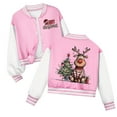 thumbnail image 1 of Staki Kids Jackets Kids Christmas Jacket Girls Baseball Jacket Boys Fall Outwear(Pink,3-4 Years), 1 of 7