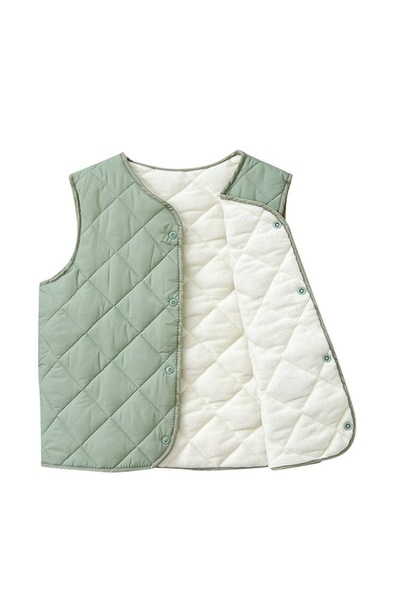Kids Puffer Down Waistcoat Boys Puffer Vest Kids Winter Quilted Sleeveless Jacket(Green,2-3 Years)