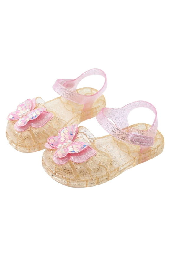 Kids Sandals Girls Jelly Shoes Girls Dance Party Heels Sandals Glitter Dress Up Sandals for Toddler Children Big Kids(Gold,2.5 Big Kid)