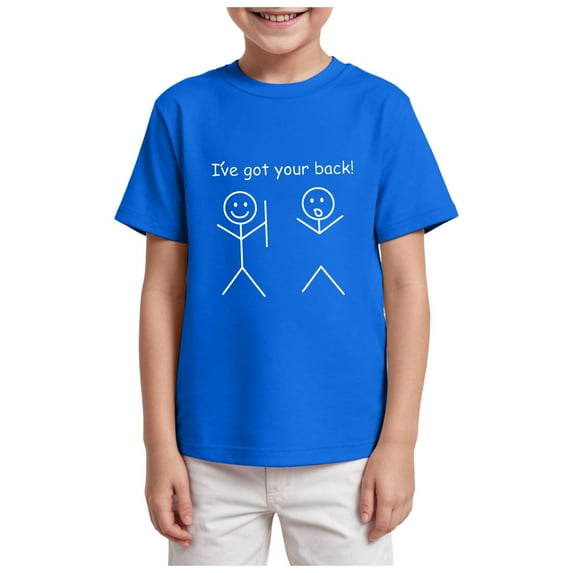 Staki Kids Shorts Sleeve Cotton T Shirt Boy's Print Short Sleeve Crew Neck Graphic Tee Hawaiian Summer Top 2-9Y 10-14Y(Blue,11-12 Years)