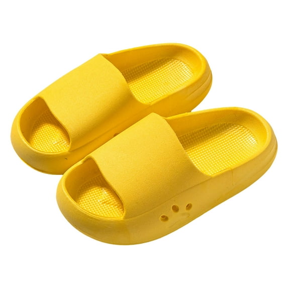 Staki Kids Slide Sandals Kids Girls Slides Sandals Ultra Comfortable Beach Pool Shower Shoes House Slide Indoor Outdoor(Yellow,2 Big Kid)