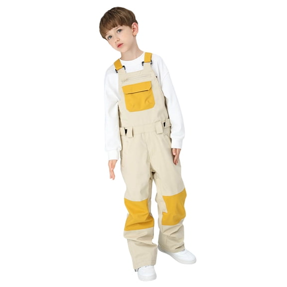 Staki Kids Snow Suit Kids Snow Bib Winter Ski Overalls for Girls Outdoor Snowsuit Windproof Snowboarding Snowpants 5T,6Y,7Y,8Y,9Y,10-12Y,12-14Y(Khaki,5-6 Years)