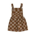 thumbnail image 1 of Staki Kids Summer Clothes Kids Overalls Shorts Summer Denim Shortsalls Cotton Daily Wear Rompers With Pockets 12M 18M 24M Brown,12-18 Months, 1 of 6