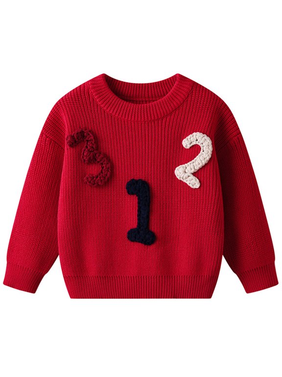 Kids Sweaters Boys Kids' Classic Roll Neck Sweater Warm Knit Pullover for Boys(Red,7-8 Years)