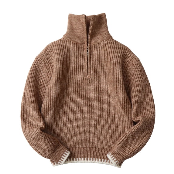 Staki Kids Toddler Baby Boy Knit Sweaters Fall Winter Clothes Toddler Baby Sweater Soft for Gift(Coffee,6-7 Years)