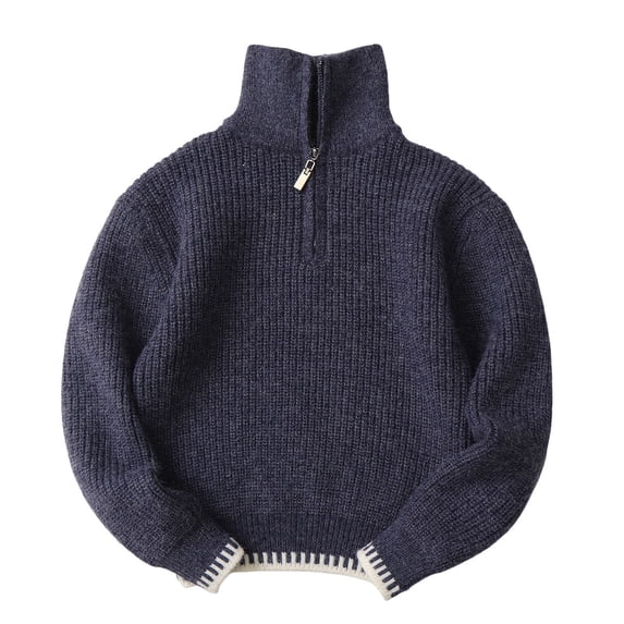 Staki Kids Toddler Baby Boy Knit Sweaters Fall Winter Clothes Toddler Baby Sweater Soft for Gift(Dark Blue,8-9 Years)