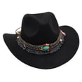 thumbnail image 1 of Staki Kids Wide Brim Western Cowboy Cowgirl Hat Boys Girls Felt Hats for Kids(Black,3-8 Years), 1 of 4