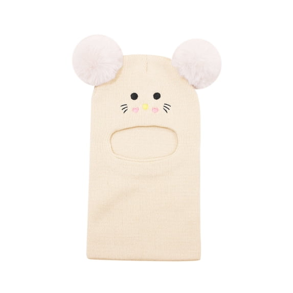 Staki Kids Winter Hat Balaclava Fleece Cold-Weather Hood for Boys & Girls School and Outdoor Snow Play(Beige,1-6 Years)