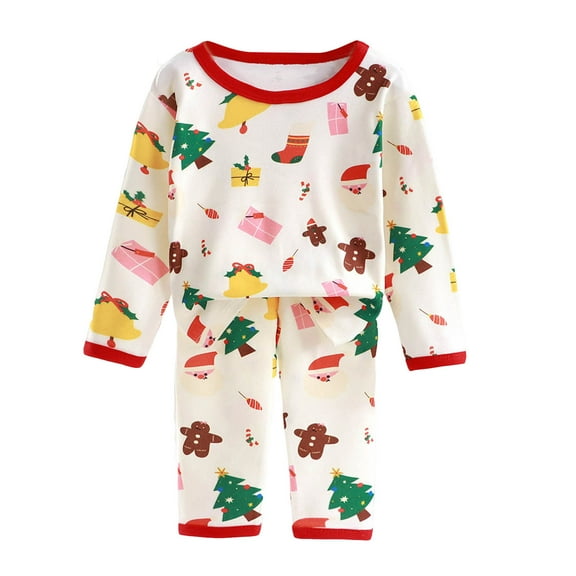 Staki Kids Xmas Pajamas Boys Silk Pajamas Sets Long Sleeve Sleepwear 2 Piece Pjs Set(Yellow,1-2 Years)