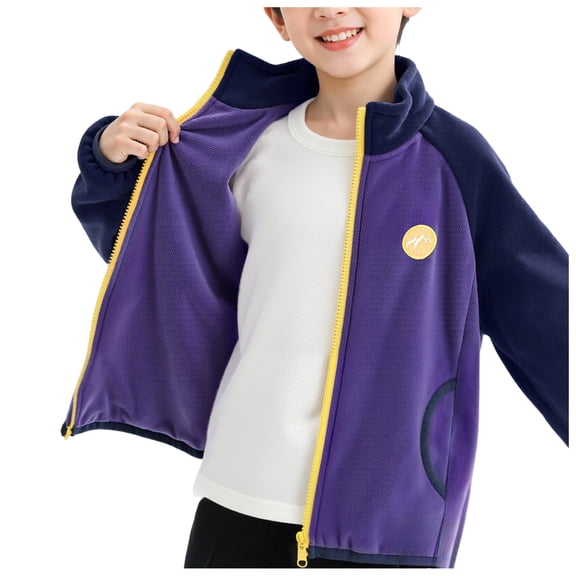 Staki Light Jacket for Girls Girls Lightweight Puffer Bomber Jacket – Ultra-Soft Winter Coat with Multiple Pockets(4-5 Years,Purple)