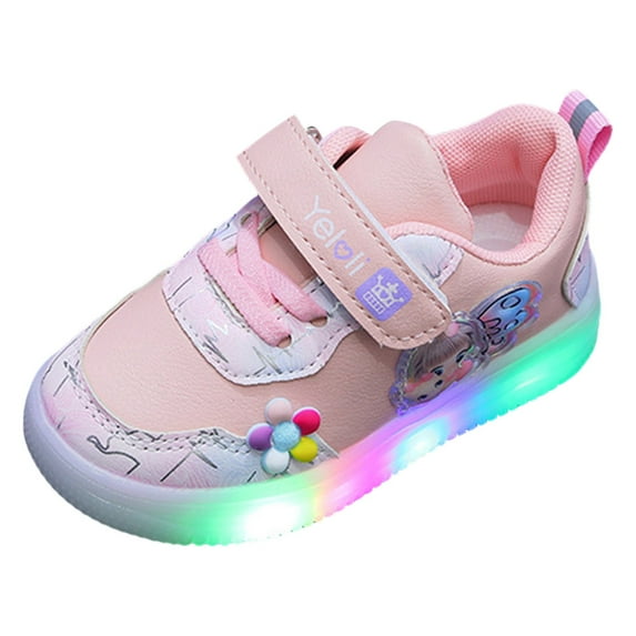 Staki Light up Sneakers for Girls Kids Sneakers Girls Shoes Lace up Footwear for Toddler(,)