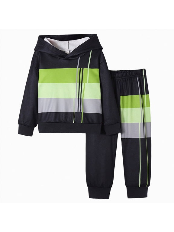 Little Boys Clothes Boys Sweatshirt and Pants Set for Toddler and Big Kids 4T 5T(Black, 4-5 Years)