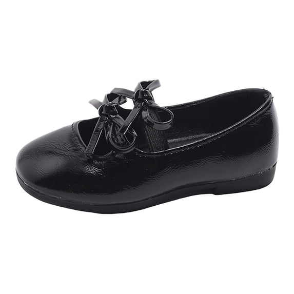Staki Little Girls Dress Shoes Mary Janes Girls School Uniform Shoes Flats Dress Shoes Chunky Loafers Oxfords (Little/Big Kids)(Black,8.5 Toddler)