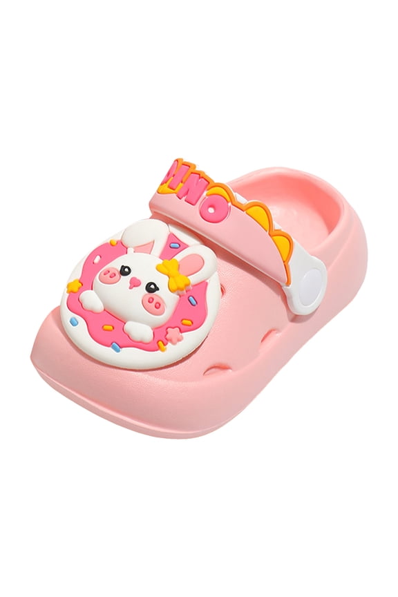 Little Kids Clogs Cute Cartoon Girls Garden Clogs Toddlers Non-Slip Breathable Slides Sandals Children Lightweight Slip-on Beach Pool Shower Slippers Pink,8 Toddler