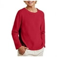 thumbnail image 1 of Staki Long Sleeve Boys Shirts Boys Long Sleeve Shirts Kids Crewneck T Shirts Casual Tops Basic Tees(,7-8 Years), 1 of 6