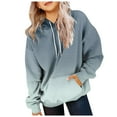 thumbnail image 1 of Staki Long Sleeve Shirts for Girls Ice Cream Hoodies for Teen Girls Cute Preppy Ice Cream Sweatshirts Pocket Oversized Long Sleeve Pullover Tops(Dusty Blue,5-6 Years), 1 of 6