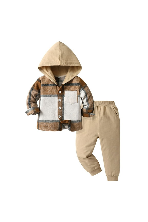 Long Sleeve Toddler Boy Clothes Long Sleeve Colorblock Hoodie Sweatsuits Tops and Pants 2Pcs Winter Outfits Set(White,18-24 Months)