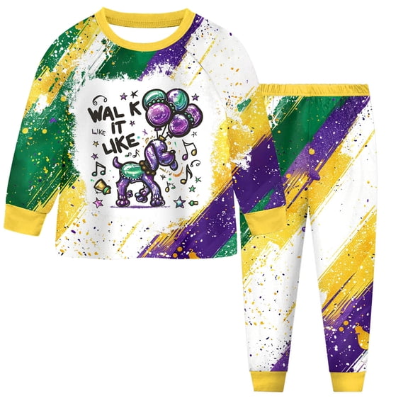 Staki Mardi Gras Skirt Kids Toddler Girl Carnivals Clothes Set Baby Girl‘s Outfits Winter Sweatsuits 2-9Y(White,4-5 Years)