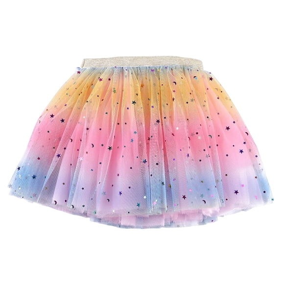 Staki Metallic Skirt Girls Sparkly Skirt Elastic Waist Sequin Skirt for Kids Party(Pink,6-10 Years)