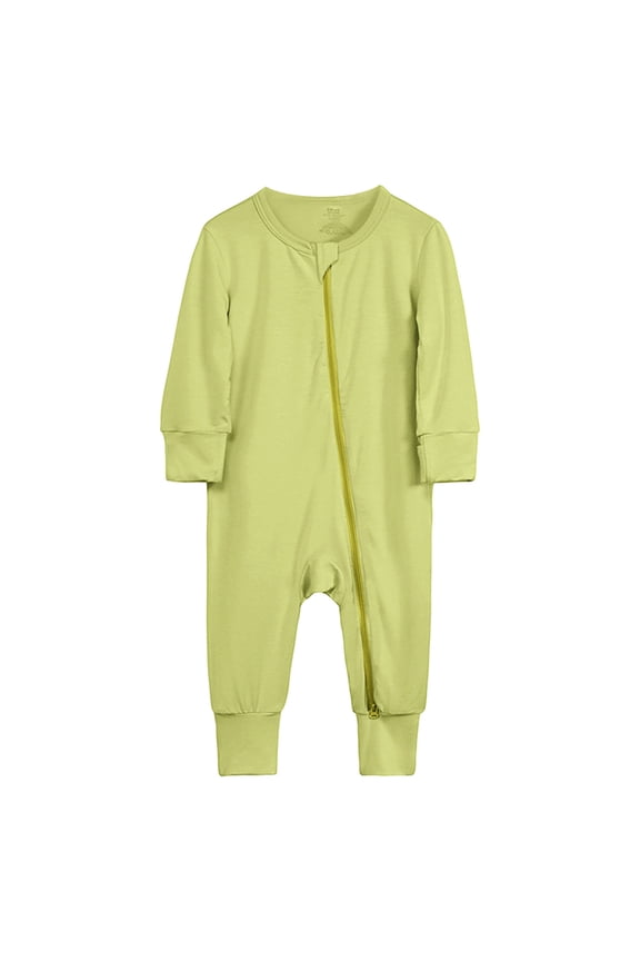 Boy Clothes Baby Boys' Way Zip Cotton Footed Sleep and Play(Green,3-6 Months)