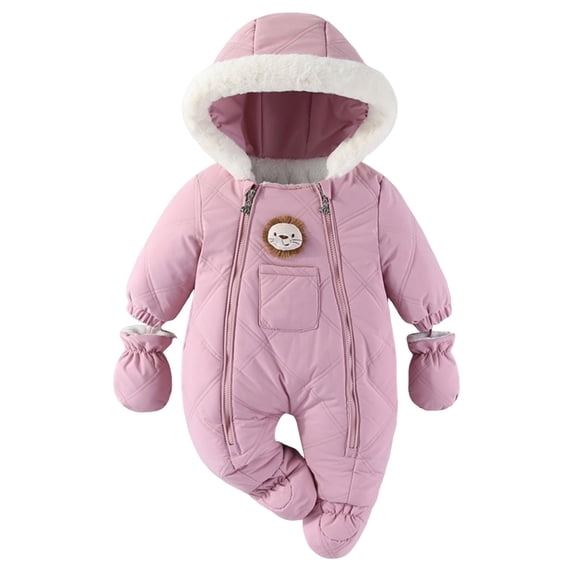 Staki Newborn Girl Clothes Baby Girl Outfit Onesie Infant Romper Fall Winter Clothes(Pink,6-9 Months)