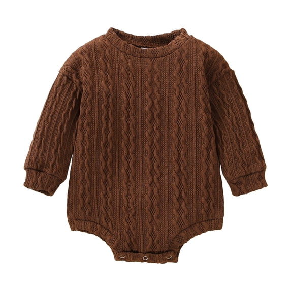 Staki Newborn Infant Baby Boy Oversized Romper Sweater Bodysuits Coming Home Outfit Neutral Clothes 0-12M,9-12 Months