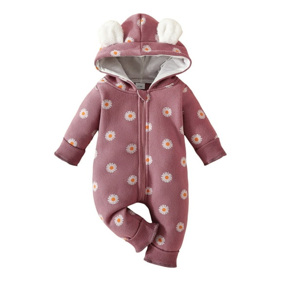 Staki Newborn Outfits Baby Girl Cute Long Sleeve Baby Girl Clothes Jumpsuit for Baby Romper(Red,3-6 Months)