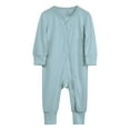 thumbnail image 1 of Staki Organic Cotton Baby Clothes Baby Sleep & Play Footed One-Piece Pajama Sleeper Organic Cotton(Light Blue,6-12 Months), 1 of 5