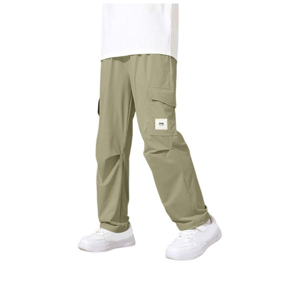 Staki Pants for Boys Kid's Cargo Pants Boys Outdoor Pants, Durable Children's Hiking, Camping, Adventure Pants(Khaki,9-10 Years)