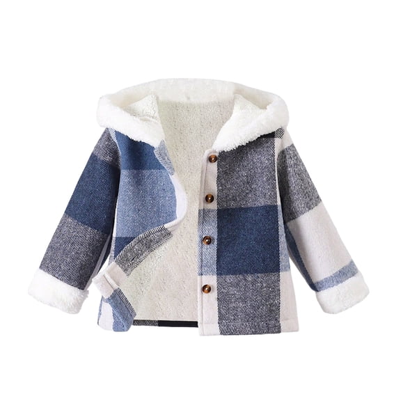 Staki Plaid Shirt for Boys Baby Toddler Boys Long Sleeve Shirt Flannel Buffalo Plaid Shirts Button Down Jacket Top Fall Winter Clothes 3M,6M,9M,12M,18M,24M,2T,3T(Blue,9-12 Months)