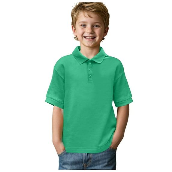 Staki Polo Baby Boy Clothes Boys Polo Shirts School Uniform Performance Golf Clothes Active Short Sleeve Kids 12-24M 3-9Y(Green,5-6 Years)