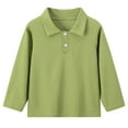 thumbnail image 1 of Staki Polo Shirts for Boys Cotton Boys' School Uniform Kids Long Sleeve Polo Shirt(Green,8-9 Years), 1 of 9