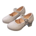 thumbnail image 1 of Staki Princess Shoes Toddler Toddler Little Girls Mary Jane Ballerina Flats Shoes Slip-on School Party Dress Shoes Beige,2 Big Kid, 1 of 9