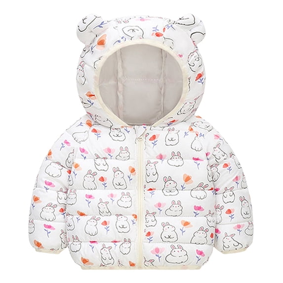 Staki Puffer Coat Baby Girl Winter Fleece Coats Toddler Warm Puffer Jackets Kids Down Outerwear(Light Pink,12-18 Months)