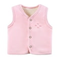 thumbnail image 1 of Staki Purple Vest Kids Toddler Baby Sleeveless Vest Coats Buttons Open Front V Neck Jacket Vest Cotton Soft Fall Lightweight Coats for Girls(Pink,4-5 Years), 1 of 4
