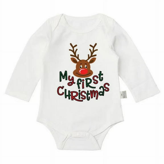 Staki Santa Baby Sweater Newborn Baby Girl Fall Winter Clothes Long Sleeve Bubble Sweatshirt Romper Cute Infant One Piece Outfit(Khaki,9-12 Months)