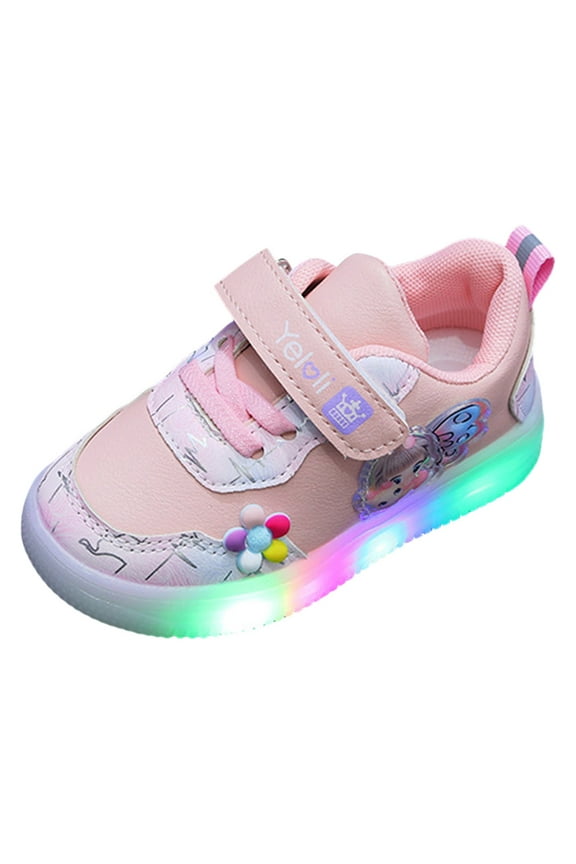Shoes for Kids Kids Sparkling Shoes Girls Light up Sneakers Flashing Sneakers for Gift(Red,8 Toddler)