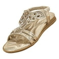 thumbnail image 1 of Staki Slides for Kids Girl's Sandals Ankle Strap Flat Sandals Summer Beach Vacation Sandal(Gold,1 Big Kid), 1 of 9
