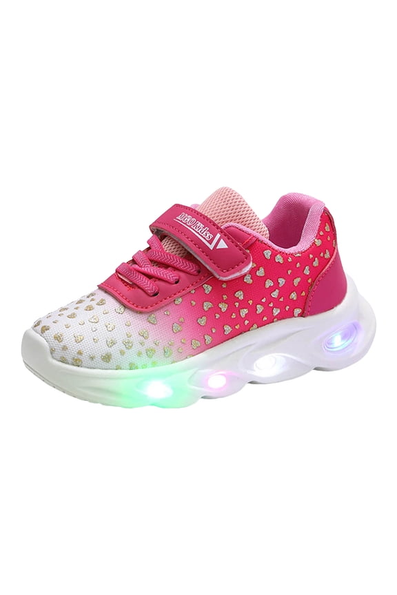 Sneakers for Girls Kids LED Light Up Shoes Girls LED Sneakers Cool Flashing Sneakers(Pink,11 Little Kid)