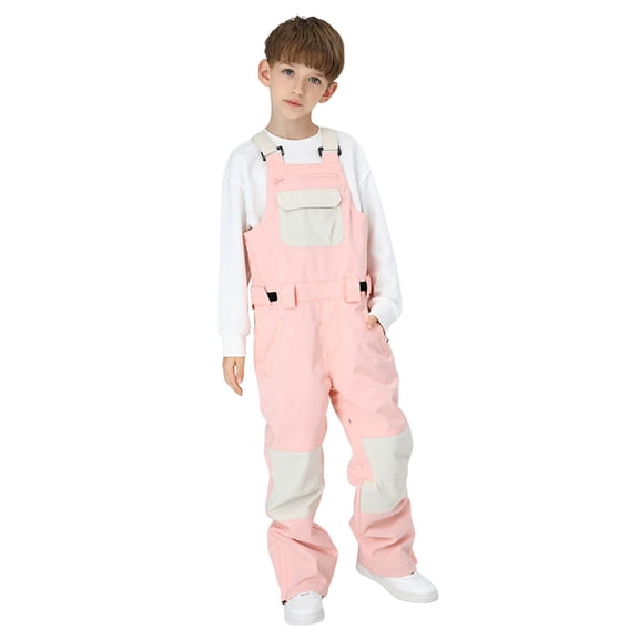 Staki Snow Bibs Kids Snow Bibs 2026 Winter Warm Waterproof Insulated Ski Pants Toddler Snowsuits Adjustable Strap Snowboard Overalls 5T,6Y,7Y,8Y,9Y,10-12Y,12-14Y(Pink,7-8 Years)