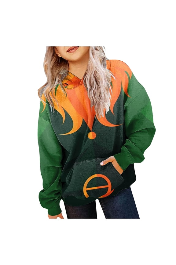 St. Patrick's Day Pullover Boys St Patricks Day Baby Girl Boy Outfit Hooded Sweatshirt Long Sleeve St Patricks Day Shirt Spring Clothes 3-12Y(Orange,10-11 Years)