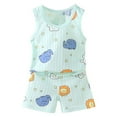 thumbnail image 1 of Staki Summer Baby Boy Clothes Baby Short Outfit Infant Boy Top Active Jogger Shorts 2Pcs Summer Clothes 3-24M 3-4T(Mint Green,9-18 Months), 1 of 4