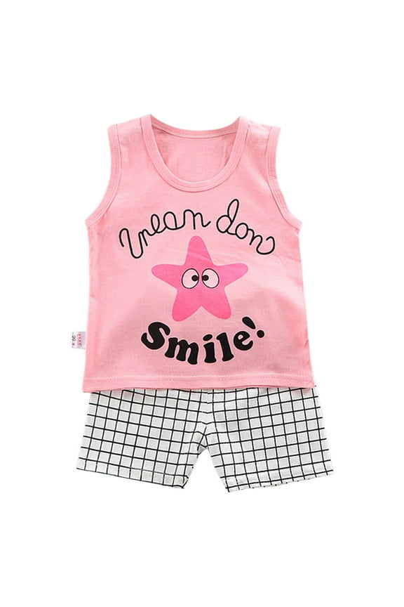 Summer Boys Clothes Boys Cotton Blend Modern Tank Top and Shorts 2 Pack Bundle Set for Kids 3-24M 2-4Y(Red,2-3 Years)